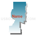 Census Tract 9612.05, Elbert County, Colorado (Blue Gradient Fill with Shadow)