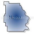 Census Tract 9633, Burt County, Nebraska (Radial Fill with Shadow)