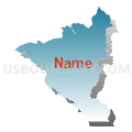 Census Tract 9710, Okanogan County, Washington (Blue Gradient Fill with Shadow)