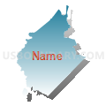 08857, New Jersey (Blue Gradient Fill with Shadow)